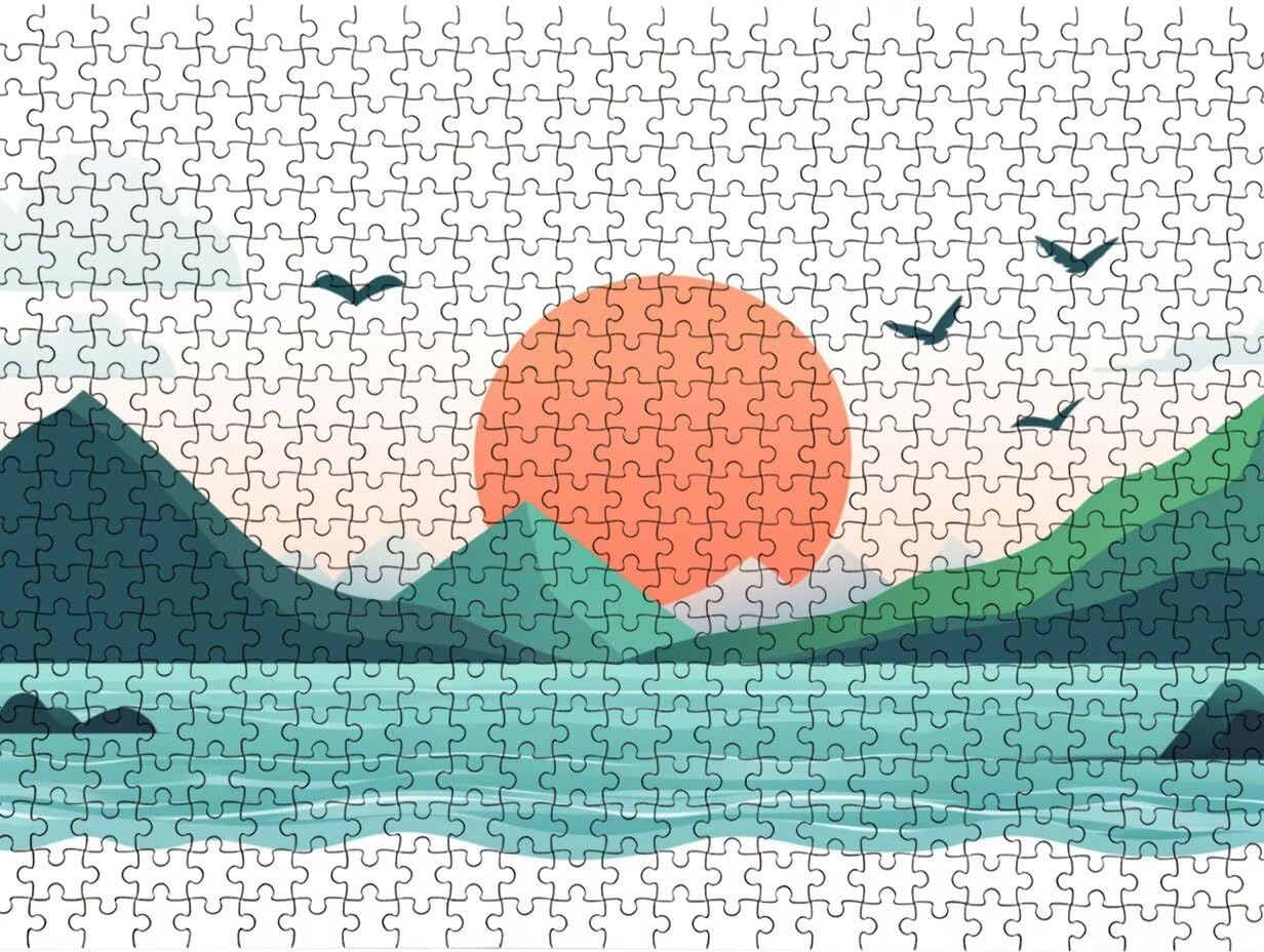 Góry Zachód Słońca, Puzzle 3000 Dorośli, Drewniana układanka LDYQS4-526