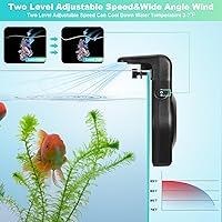 Vista 3 de Mini enfriador de acuario pequeño ventilador de pecera, ventilador de enfriamiento de acuario de 2 niveles de velocidad ajustable, enfriador