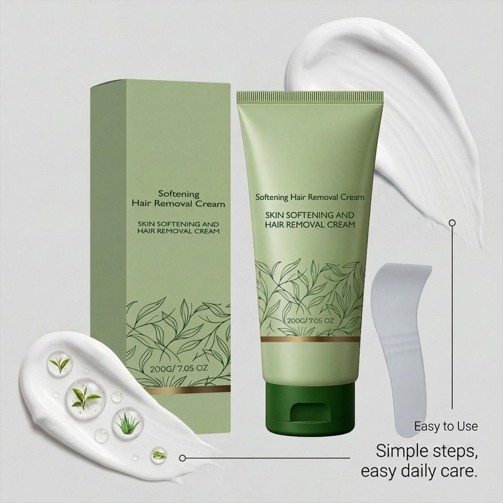 Crema di depilazione lenitiva per il viso per le donne, crema depilatoria rapida e indolore per pelli sensibili, depilazione delicata per le braccia,crema di depilazione ad azione rapida per le (5