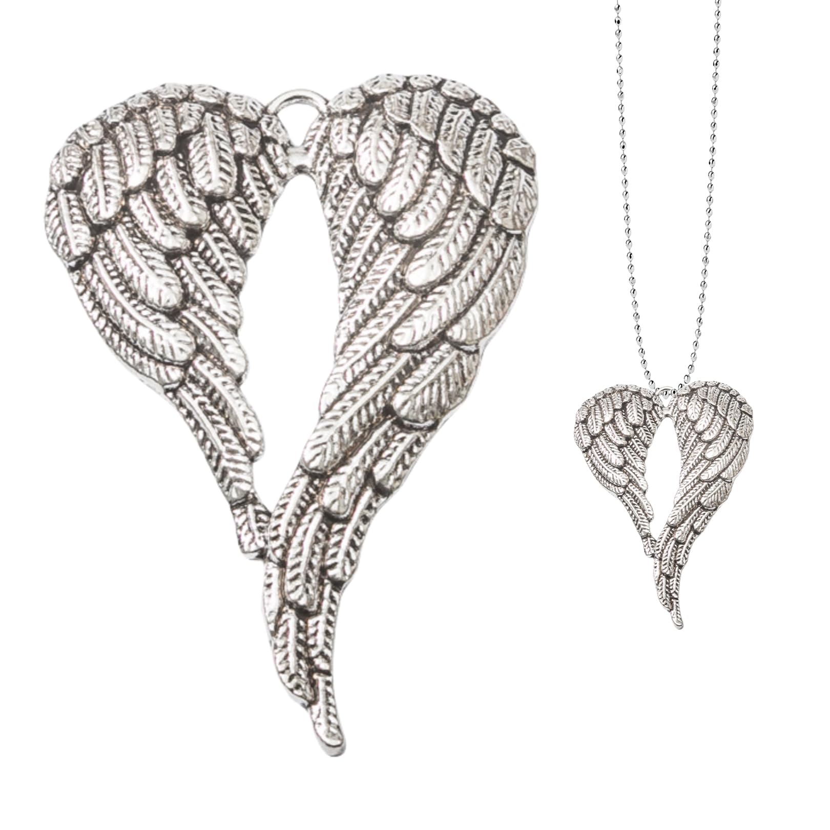 Car Pendant for Mirror, Heart-Shaped Angel Wings Rear View Mirror Decoration, Car Lucky Charm, Decorative Guardian Angel, Interior Decoration Accessories, Car Hanging Ornament for Drivers, Lucky Gift