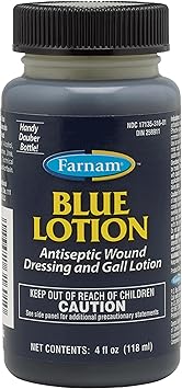 Farnam Blue Lotion Antiseptic Wound Dressing and Gall Lotion for use on Horses and Dogs, Blue 4 Ounces