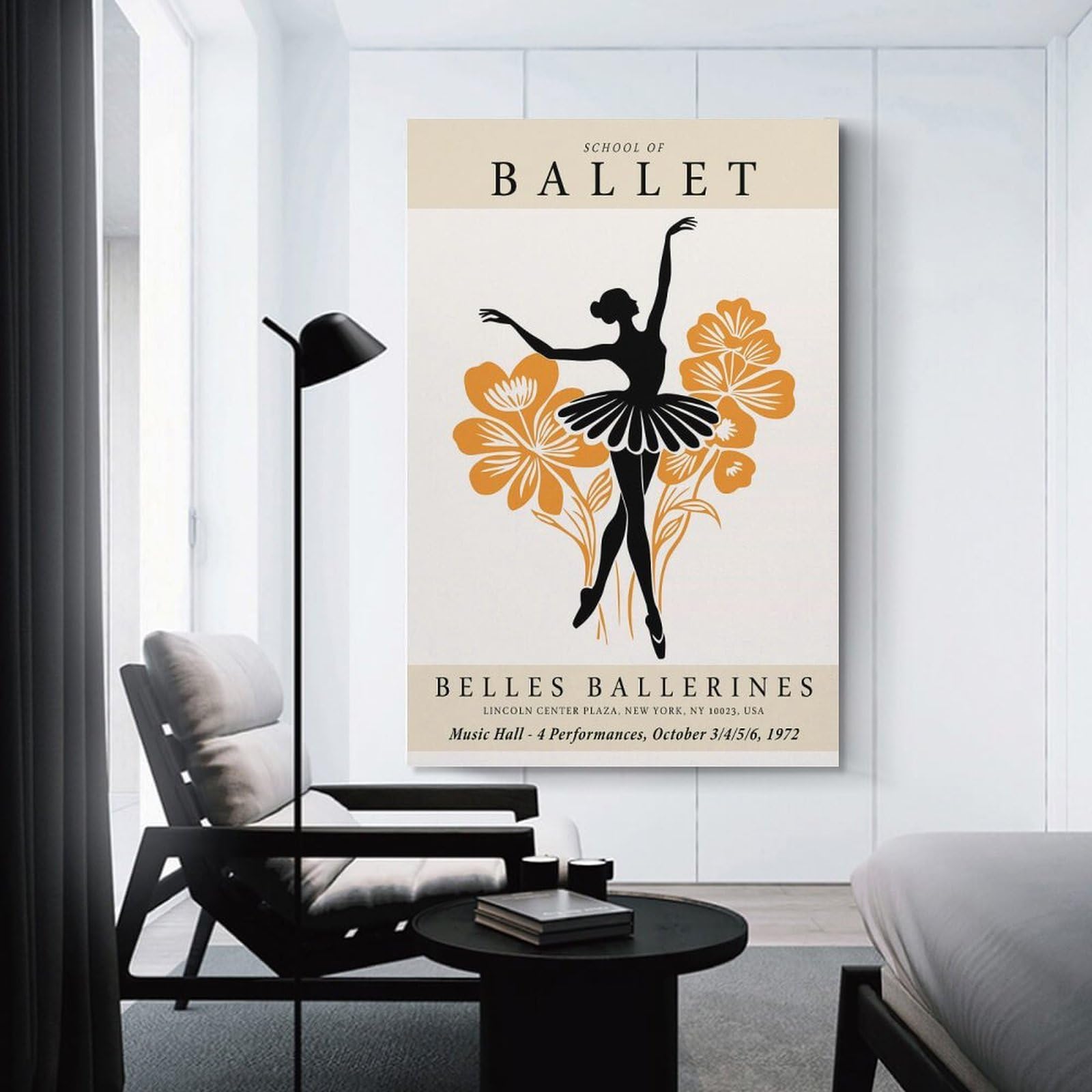 Junmoney Ballet School (3) Canvas Wall Art, 16x24inch(40x60cm), for Bedroom, Guest Room Or Reading Nook, Decorative Wall Art for Cosy Rooms