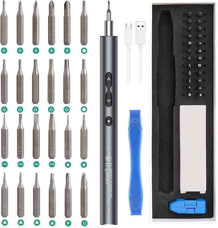 Kit de Chave de Fenda Elétrica de Precisão AMIR 28 em 1 com 24 Bits, Recarregável para Reparo de Eletrônicos