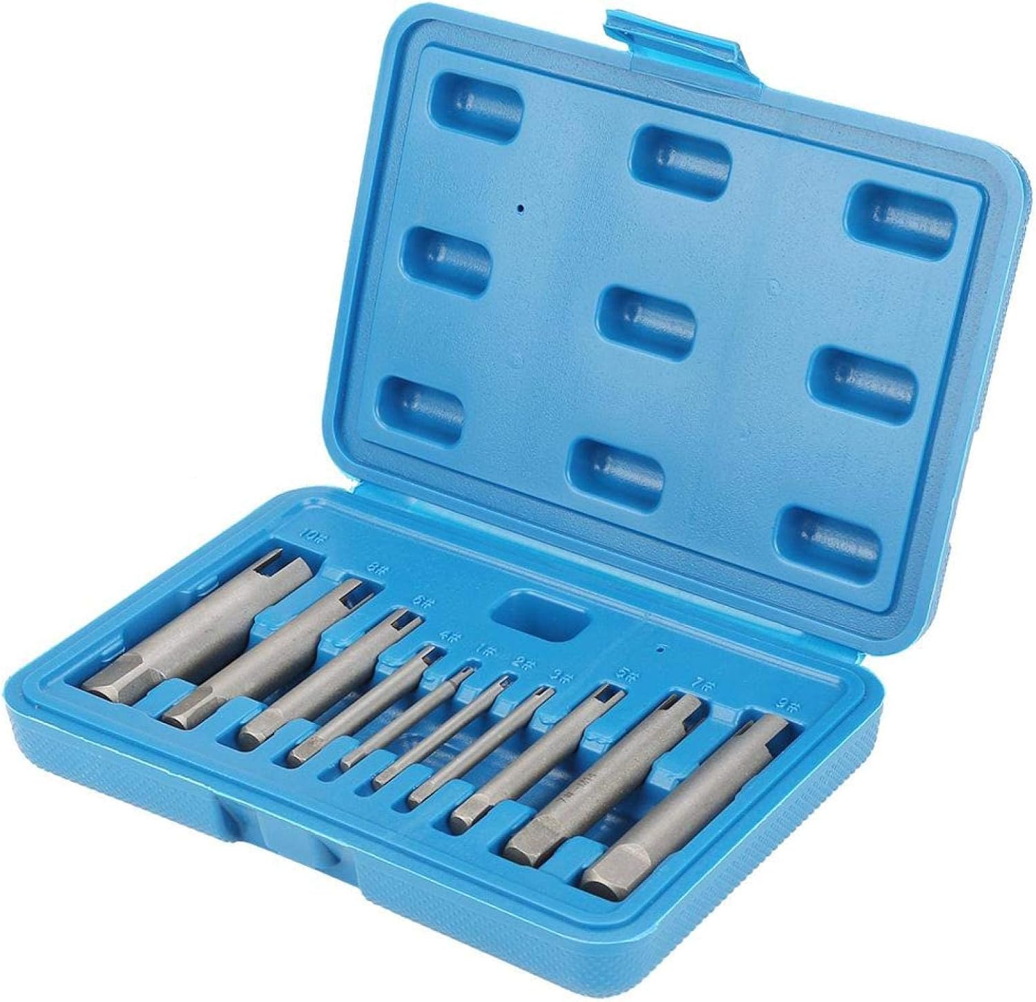 Steel Broken Head Taps Stripped Screw Remover Kit Tap Extractor Set(#C 656g/23.1oz (ten-piece set)) - - 