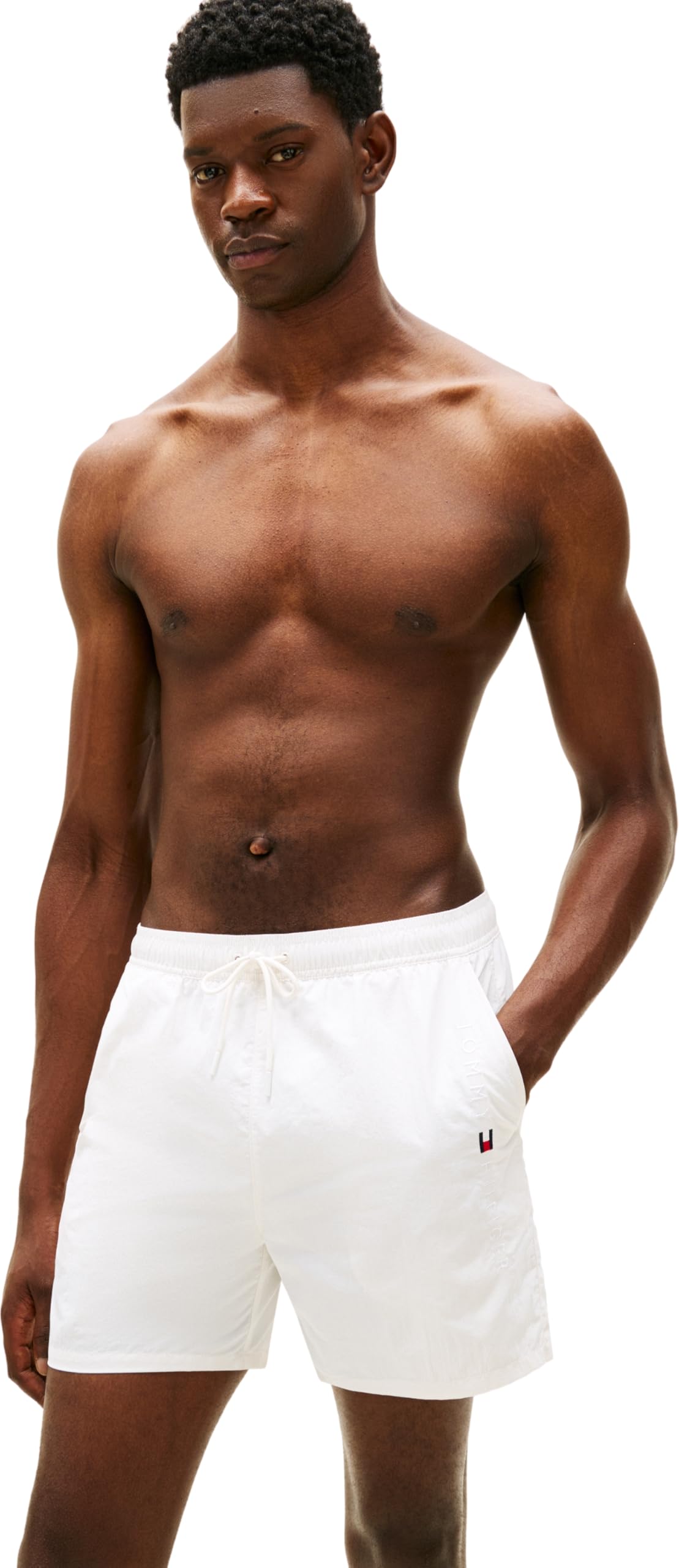 Tommy Hilfiger Original Zip Pocket Board Shorts Men's Ivory Small