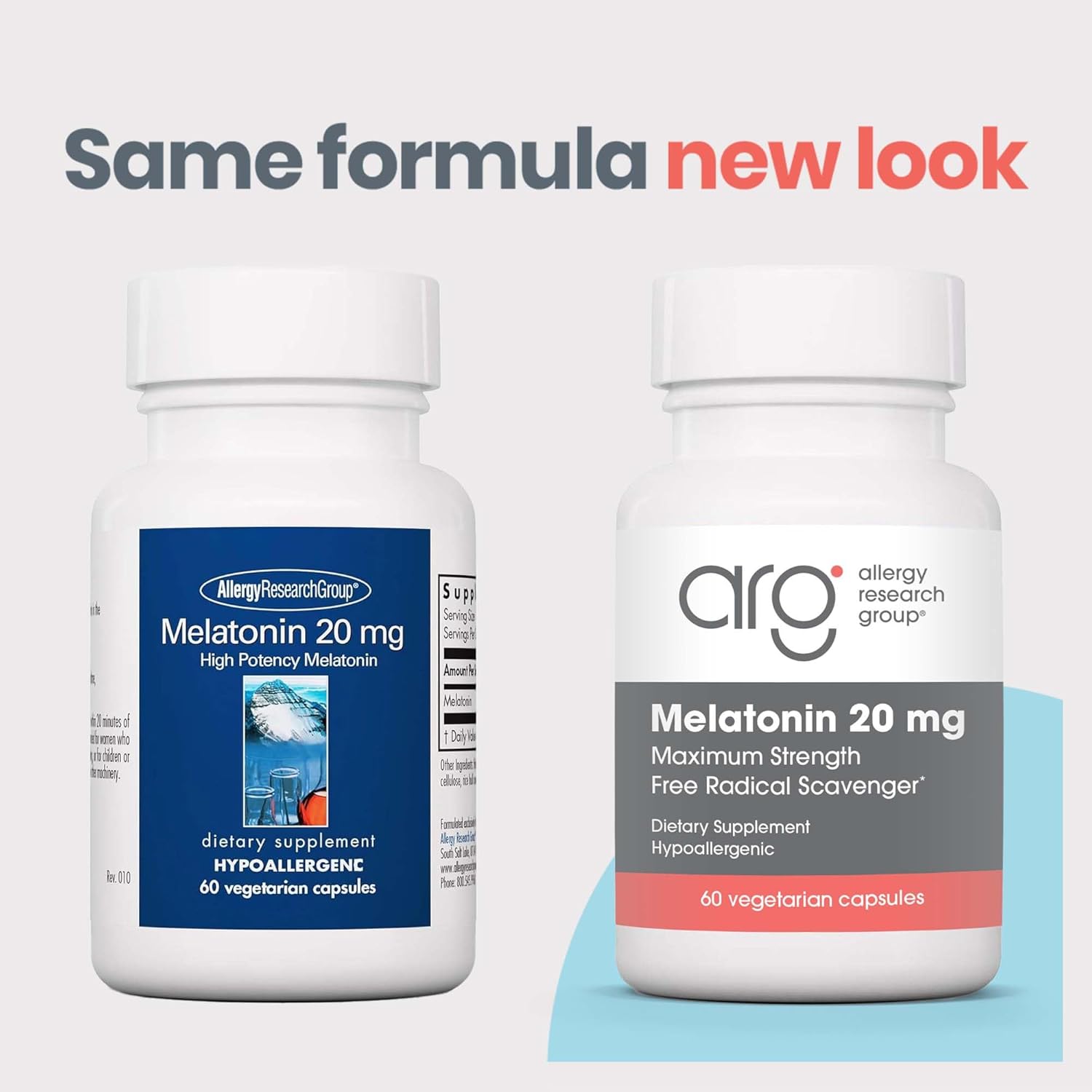 Allergy Research Group Melatonin - Delivers 20 mg Melatonin - Maximum Strength - Supports Healthy Sleep Patterns & Optimized Absorption - 60 Servings - 60 Tablets