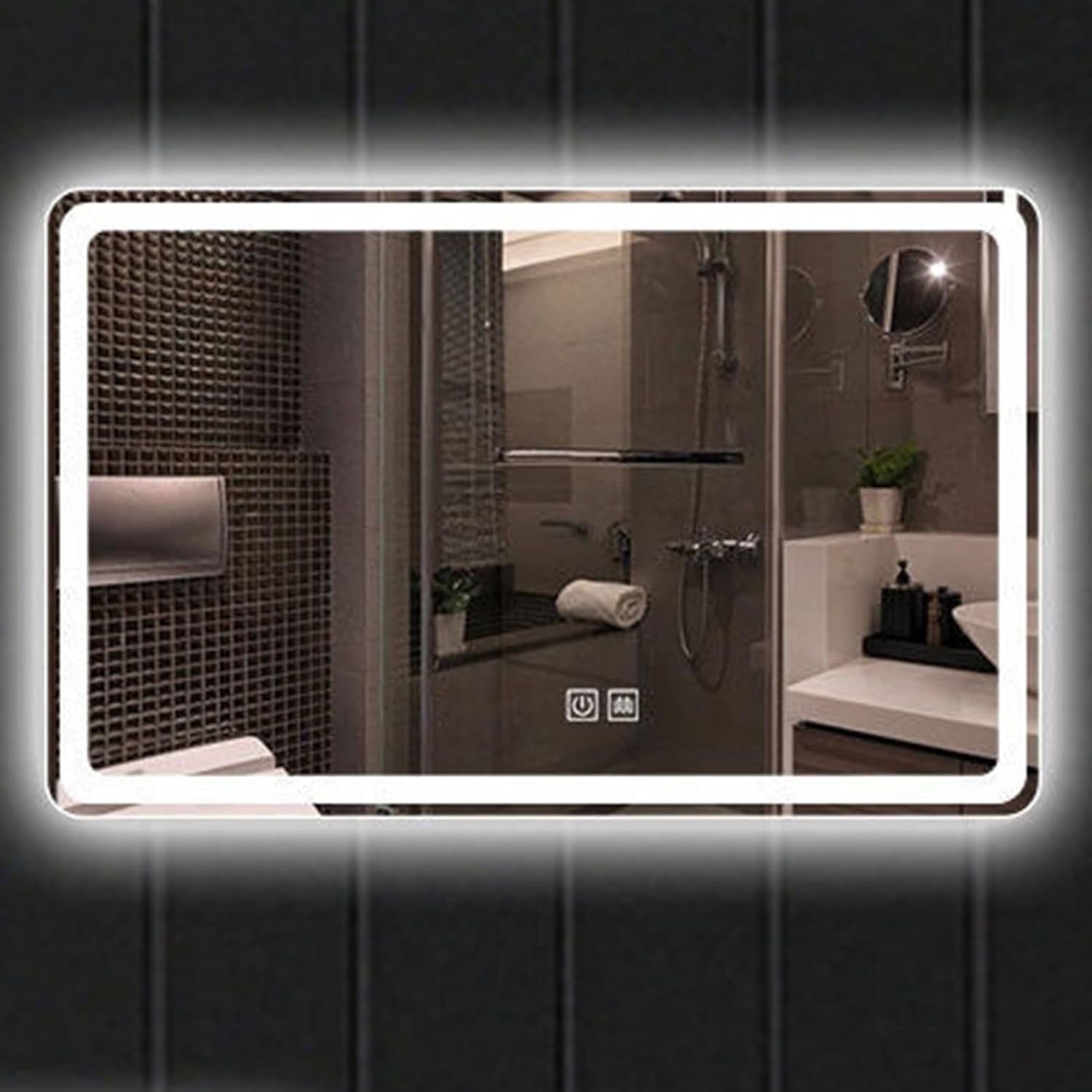 Led Mirror for Bathroom, Anti-Fog Bathroom Mirror with LED Lights, Dimmable 3 Colors, LED Bathroom Mirror Vanity Mirror with Lights Wall Mounted(60 * 80cm)