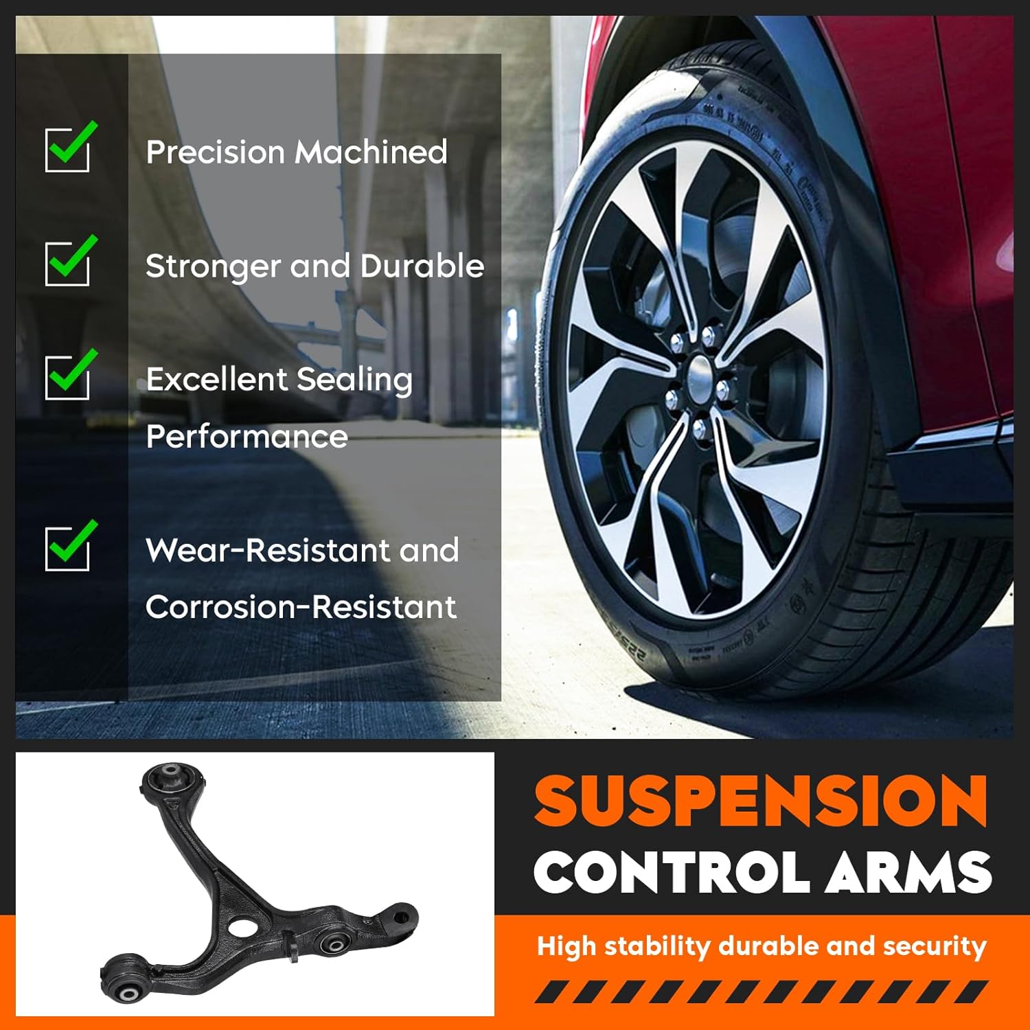 2PCs Front Lower Left & Right Suspension Control Arms Kit for Honda Accord 2003 2004 2005 2006 2007, for Acura TSX 2004 2005 2006 2007 2008, K640290 K640289