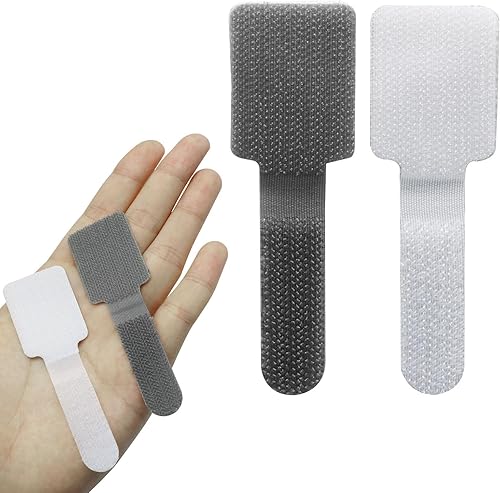 Miniatura 7 de 80 bridas de gancho y bucle, correas autoadhesivas de gancho y bucle, organizador de cables con parte trasera adhesiva, soporte de cable ajustable