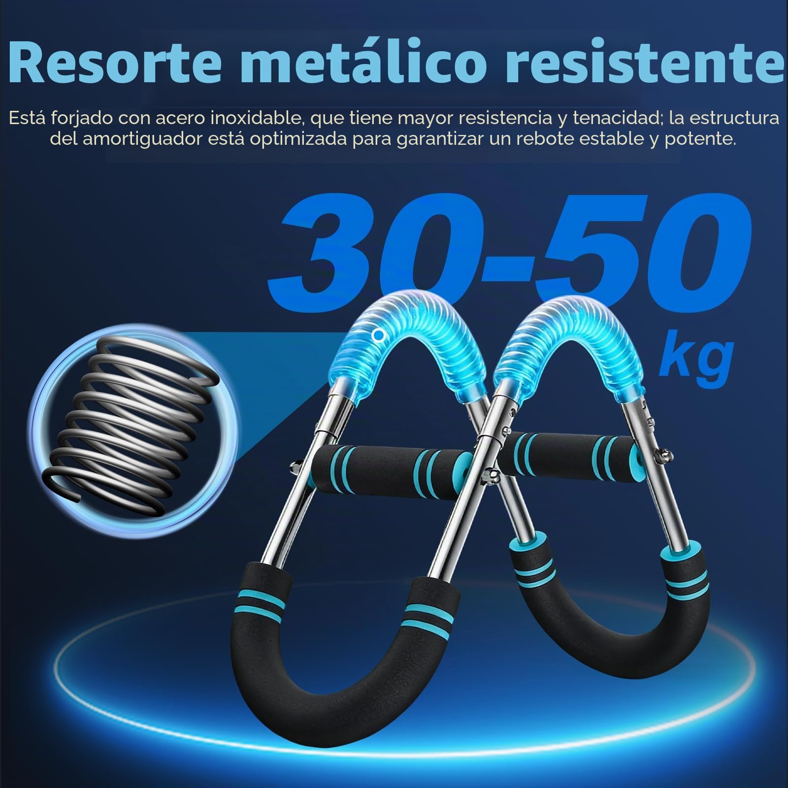 Entrenador de Brazos y Pecho, Power Twister Multifuncional en U Ajustable 30-50 kg para Brazos Hombros Pecho Espalda y Piernas Portátil y Desmontable | Ideal para brazos, hombros, pecho, espalda y piernas, portátil y desmontable, cómodo entrenamiento de c