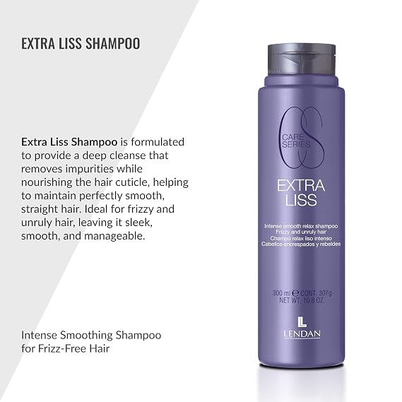 Lendan - Straight Hair Shampoo - Extra Liss Shampoo - 300 ml - for Frizzy and Unruly Hair - Hydrates and Nourishes the Cuticle - for Long-Lasting Smoothness - Anti-Frizz Hair