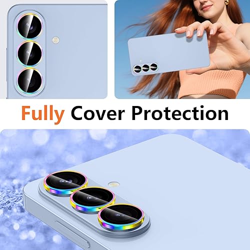 Vista 15 de para Samsung Galaxy Z Flip 7 Protector de Lente de Cámara, Cubierta de Lente de Vidrio Templado con Anillo de Metal Individual, [Fuerte Adhesión] 1