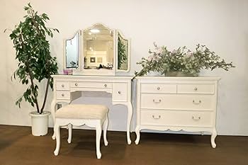 Amazon.co.jp: 東海家具工業 ドレッサー スツール付 フルールWH