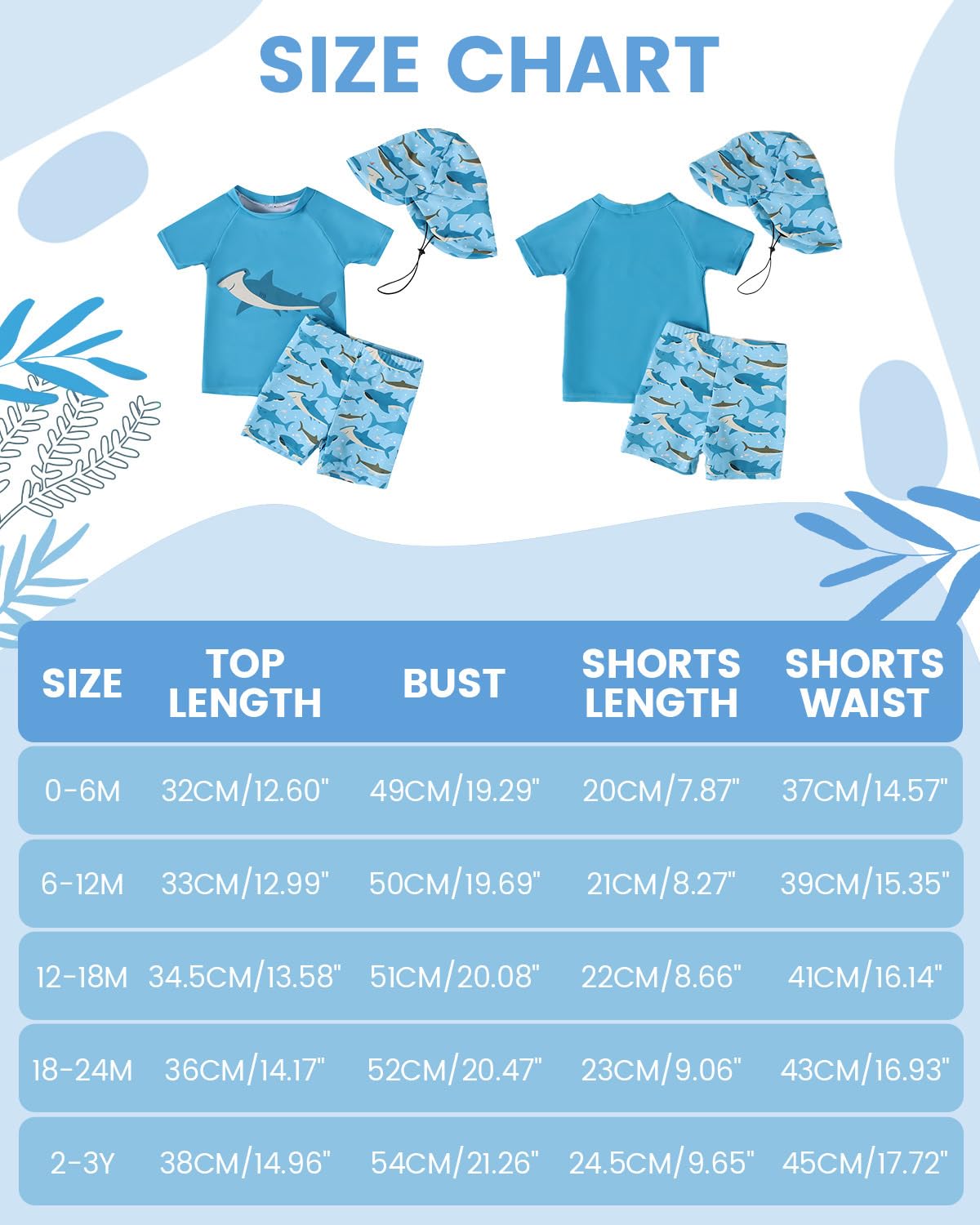 WYTbaby Ropa UV Traje de baño para bebé niño de dos piezas manga corta natación bañador pantalones cortos ropa de protección UV 3 meses - 3 años