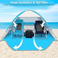 Vista 4 de Gorich - Tienda de campaña de playa con refugio solar para 3/4-5/6-7/8-10 personas con protección UV UPF 50+, toldo de playa ligero y fácil