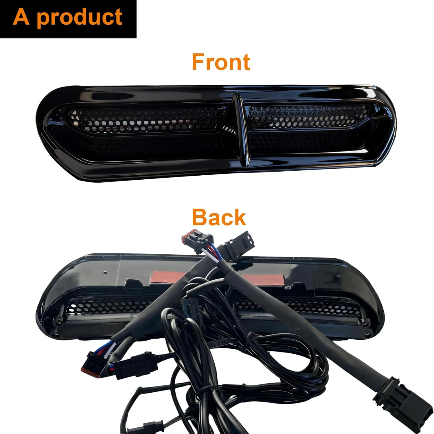 Motorcycle LED Turn Signal Light, LED Vent Trim Turn Signal Lights, Fairing Vent Turn Signal for Harley 2014-2023 Touring Street Glide Ultra Limited (FLHX/FLHTK), IP65 Waterproof Amber Black
