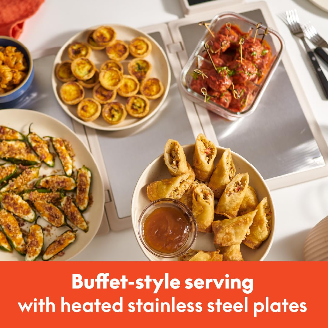 BELLA Foldable Warming Tray, 24.92 x 17.44, Oatmilk