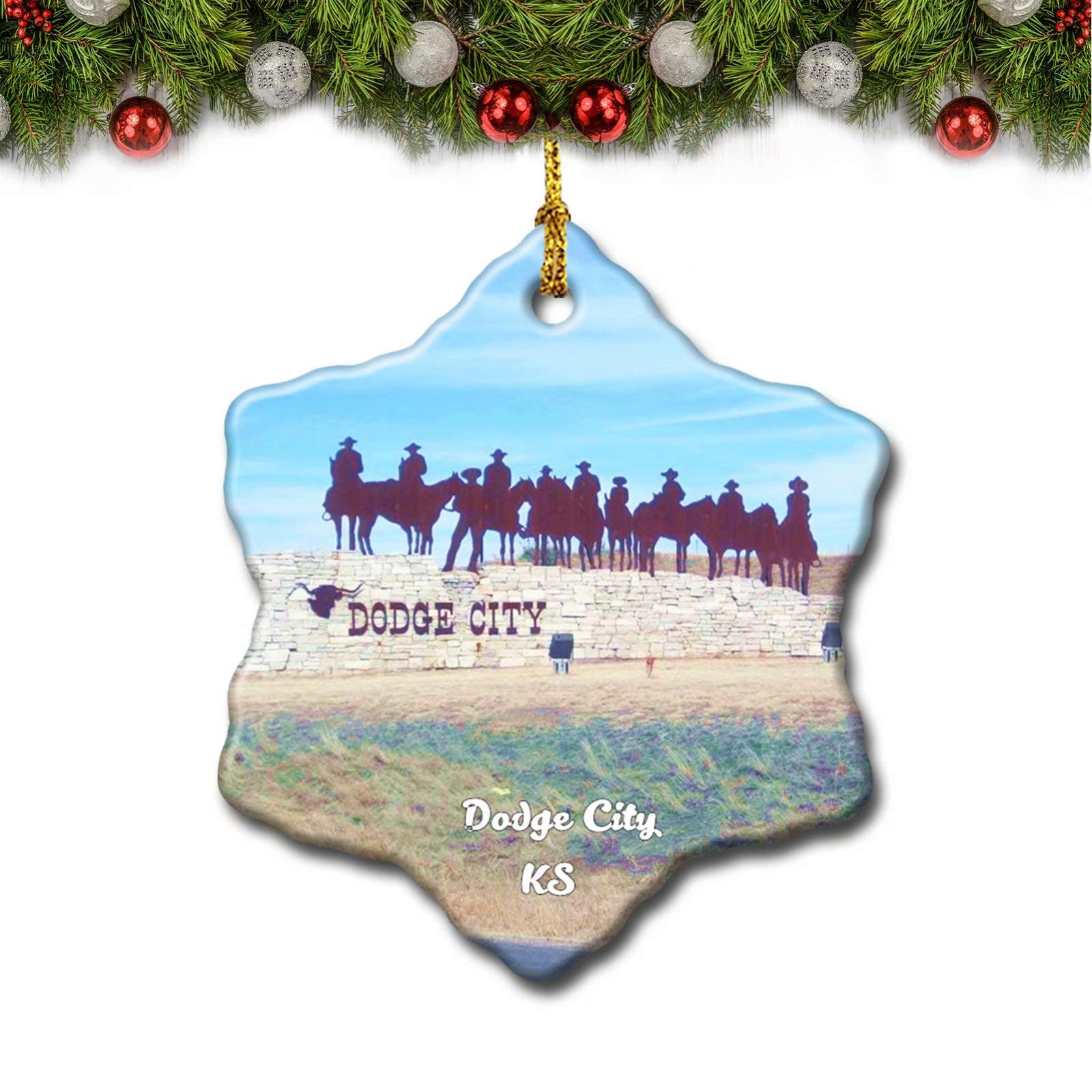 Fountain Hills Arizona USA | Ciondolo Ornamento Per Albero Di Natale In Ceramica | Souvenir Di Viaggio 7,6 Cm