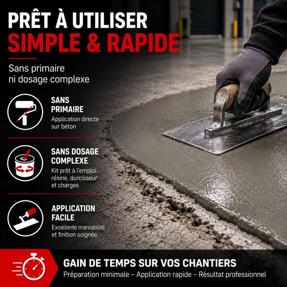 Epoxid-Reparaturmörtel für Löcher und Schlaglöcher: DURPOX - 5 kg | Repariert Beton, Löcher und Schlaglöcher, zirkulierbar, abriebfest, staubdicht, innen und außen. Arcane Industries