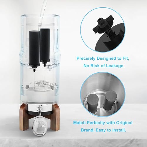 Miniatura 3 de airkitrep Filtro de agua de repuesto para Berkey, elementos de purificación negros, filtros de carbón activado, compatible con el sistema de filtro