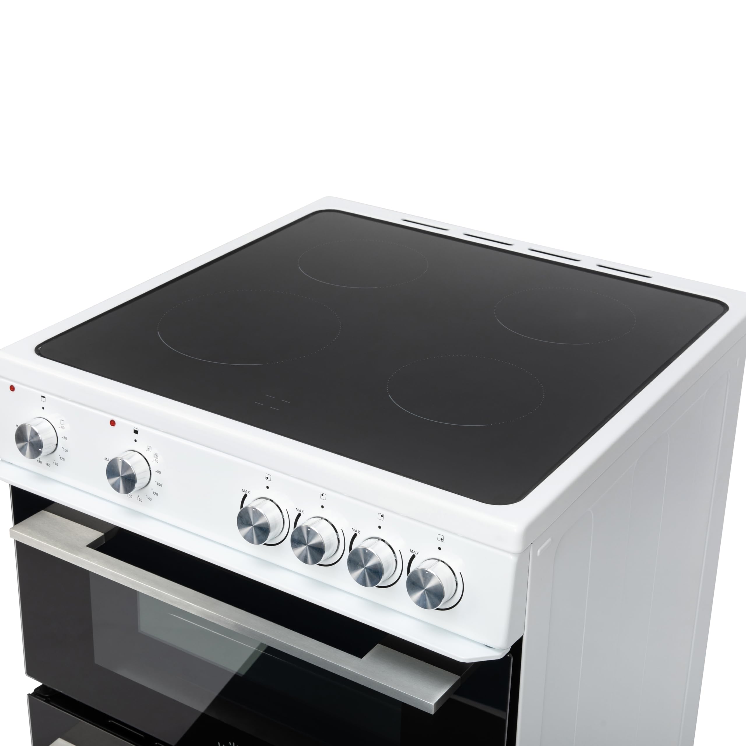 Willow WT60CCW 60cm Electric Cooker with Ceramic Hob, Twin Cavity, 31L Electric Grill, Freestanding - White - 5