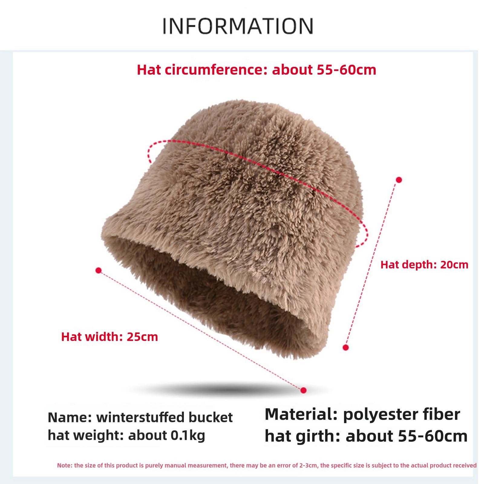 Damska czapka zimowa Pom Pom Ski Bobble Cap, Bobble Pom Pom Hats, Winter Warm Thicken for Outdoor Sports Dog Walking,Brown