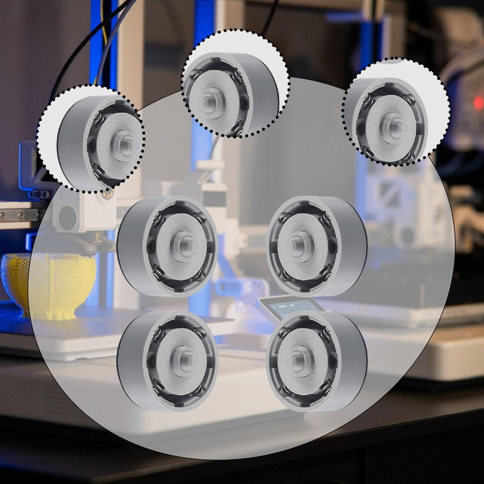 4 Pezzi di Piedini antivibrazione in Gomma per stampanti 3D, sostituiscono i tappetini di atterraggio, Facili da installare, Antiscivolo.