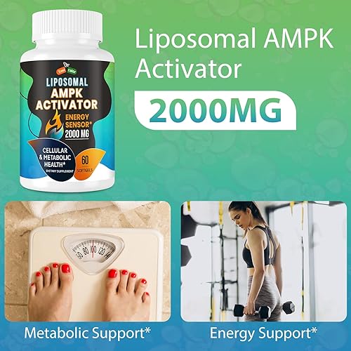 Miniatura 3 de Trasicolor AMPK Activator 2000 mg - Activador liposomal AMPK de alta absorción para mujeres y hombres, suplemento de berberina HCL para apoyo
