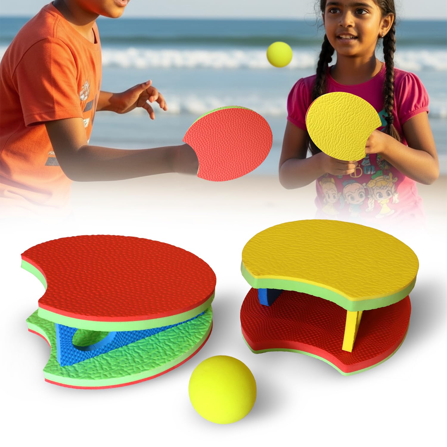 BabyPro Foam Table Tennis Paddle & Ball Set, Designed for Kids Aged 4+, Easy-Grip Handles, Soft & Safe Dura Foam for Indoor & Outdoor Play for Kids 2-5 Years-image-20