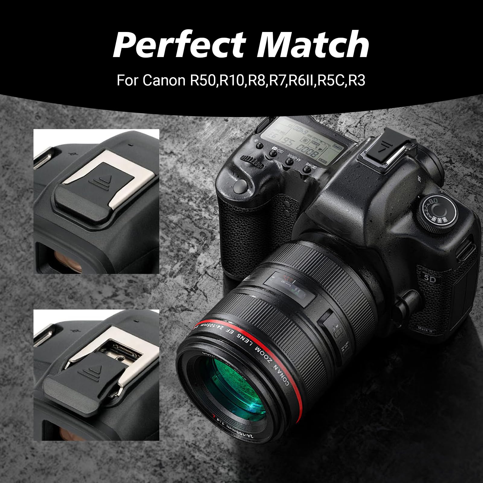 3 sztuki etui na buty błyskowe, kompatybilne z Canon EOS R3 R5II R5C R6II R7 R8 R10 R50, posiada wbudowaną funkcję błysku, pyłoszczelność i plamoodporność, zamiennik Canon ER-SC2 (czarny)
