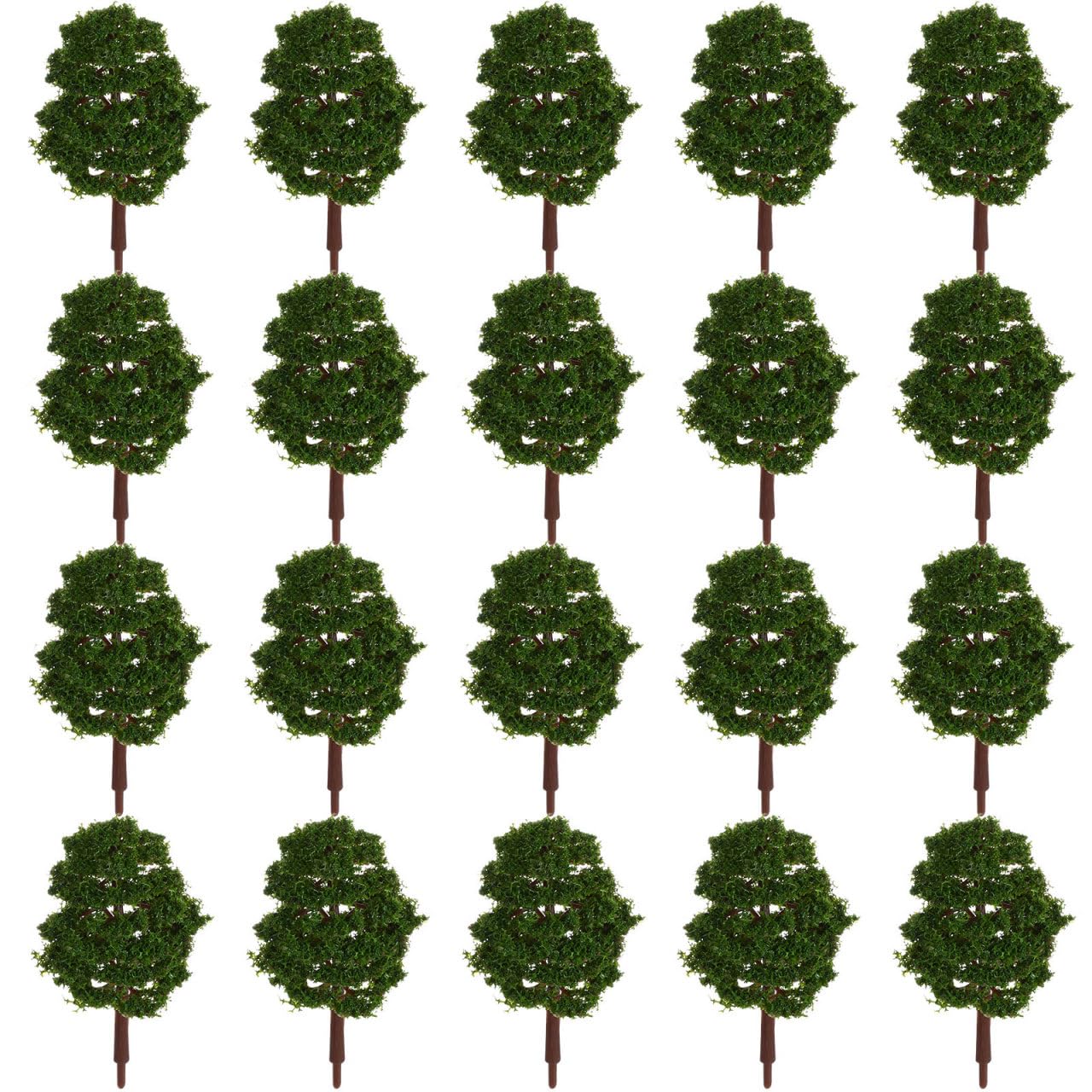 Gatuida 20Pcs Model Trees 1.57-3.54 Inch Simulation Tree Model for Train Scenery Miniature Green Landscape Decor for Home Office Desk