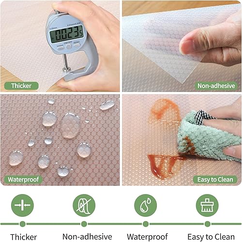 Miniatura 2 de Revestimientos de estantes de 12 pulgadas x 20 pies para armarios de cocina, antiadherentes, forro de estantes, cajones, protector de EVA para