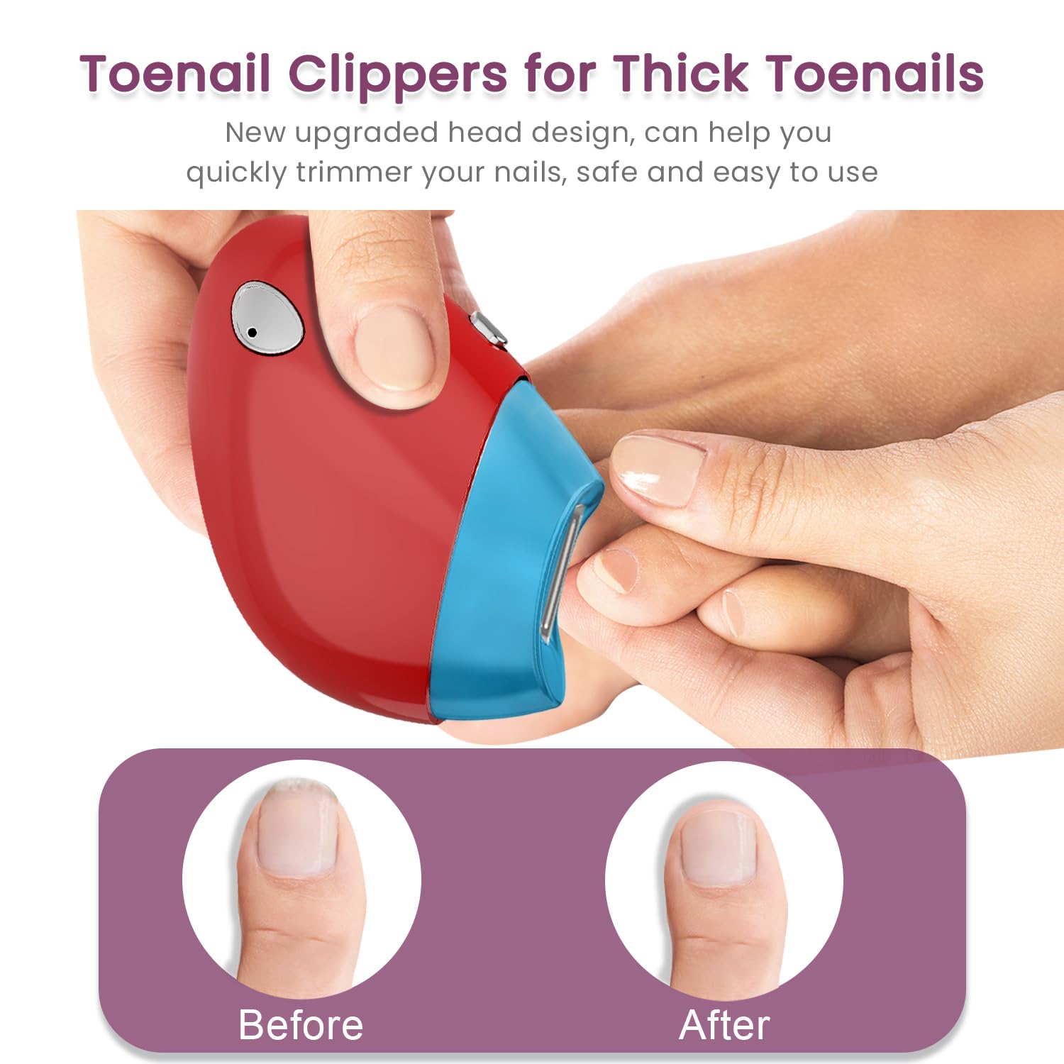 Electric Nail Clipper with Replacement Blade Heads and 2 Speeds