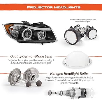 BMW E90ヘッドライト Amazon | AKKON - 06-08 BMW E90 3シリーズ4ドアセダンブラック