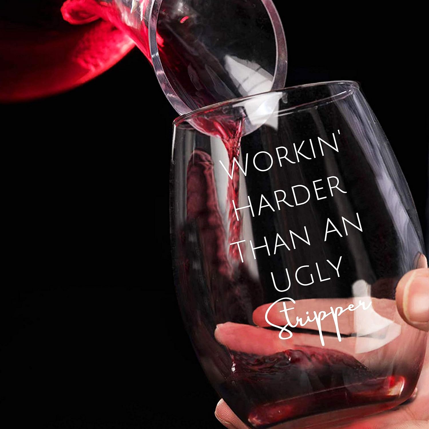 Flash Deals - 80% OFF Funny Wine Glass Because I Work Harder Than An Ugly Stripper Stemless Wine Glass Funny Wine Glass Women Men Flash Sale Funny Wine Glass Because I Work Harder Than An Ugly Stripper Stemless Wine Glass Funny Wine Glass Women Men