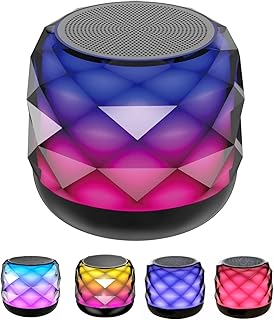 LENRUE Bluetooth Speaker, Small Mini Wireless Portable Speakers with Colorful Light, HiFi Sound, Long Playtime,Gift for Women Girls Kids Daughter Sister