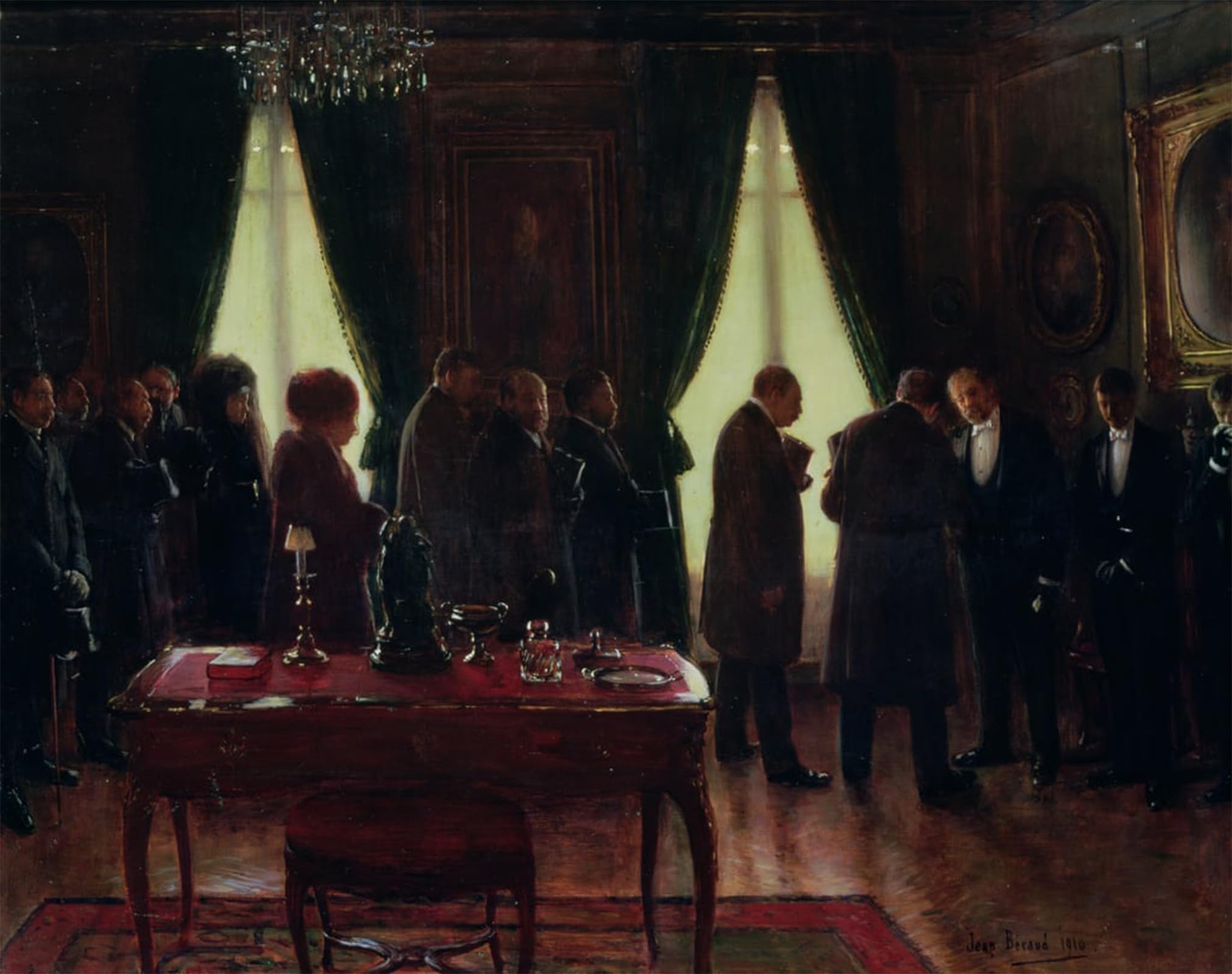 SERENDIPITP Abstract Painting Mural Print Picture Wall Decor Painting the Widower by Jean Beraud Vintage Wall Artwork for Home Decor 60x90cm