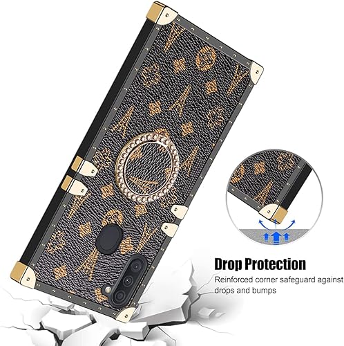 Miniatura 6 de Funda cuadrada antideslizante a prueba de golpes de TPU de protección completa retro elegante de lujo con función atril para Samsung Galaxy A11