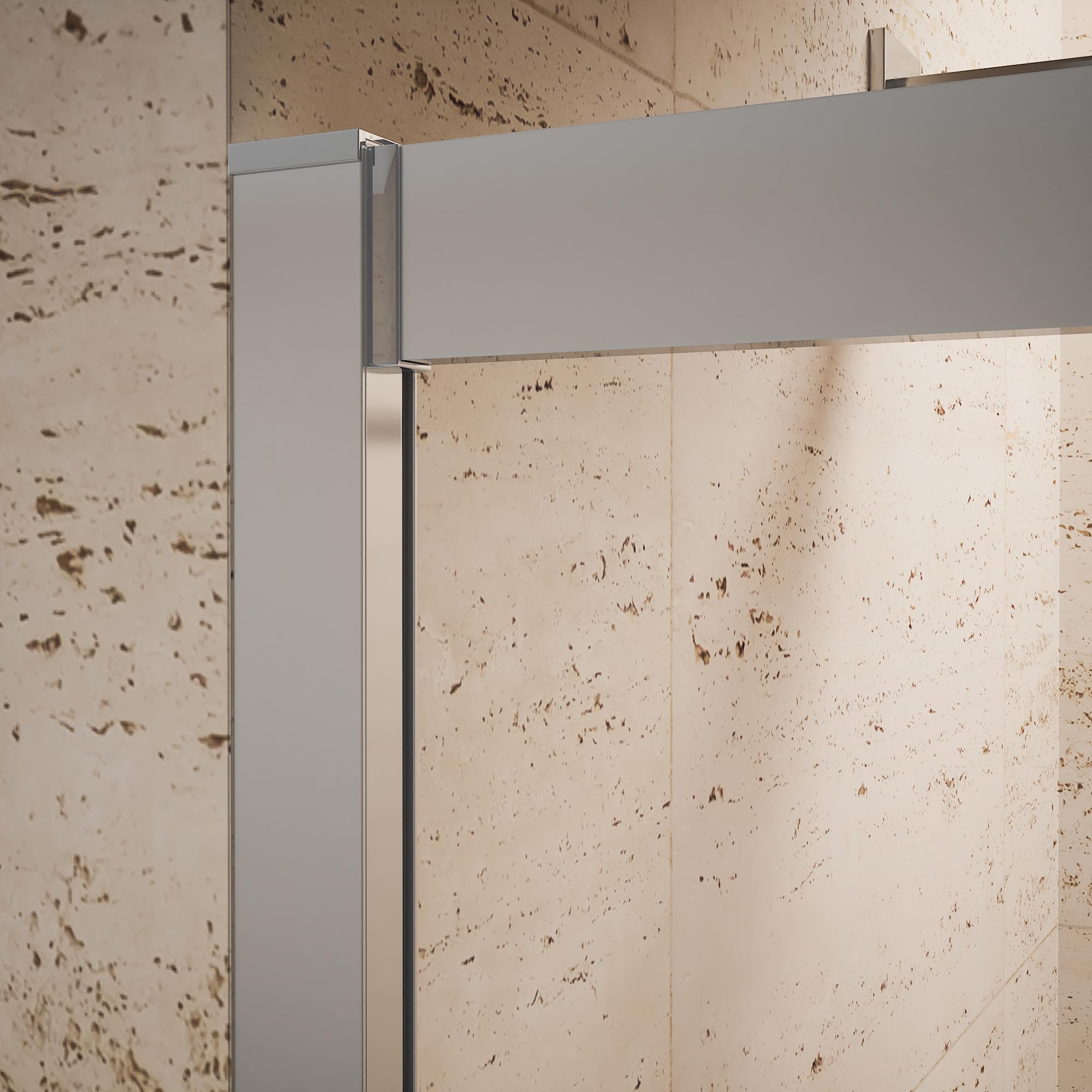 Box Doccia Nicchia 135cm Apertura Scorrevole Vetro Temperato 6mm Trasparente Profili Cromati h185cm mod. Tonga