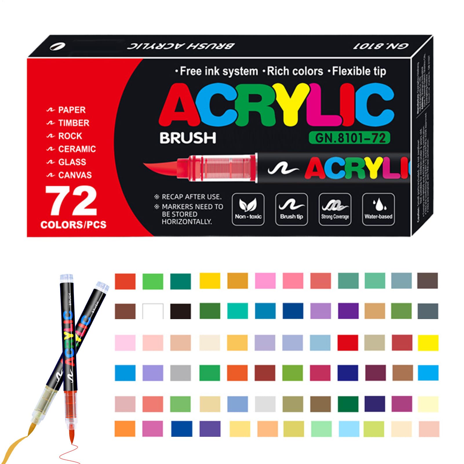 Acryl-Pinselmarker, etablierte Acrylmarker, Crafts Art Painting Pen, multifunktionales Zubehör, Acrylfarbenstift und Bastelbedarf, für Kinder und Erwachsene