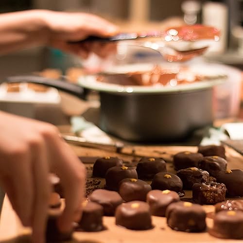 Miniatura 4 de BAKIPACK 20 cajas de trufas, cajas de chocolate, cajas de dulces empaquetadas con bandeja de plástico de 4 piezas (tamaño de la bandeja con 5.75 x