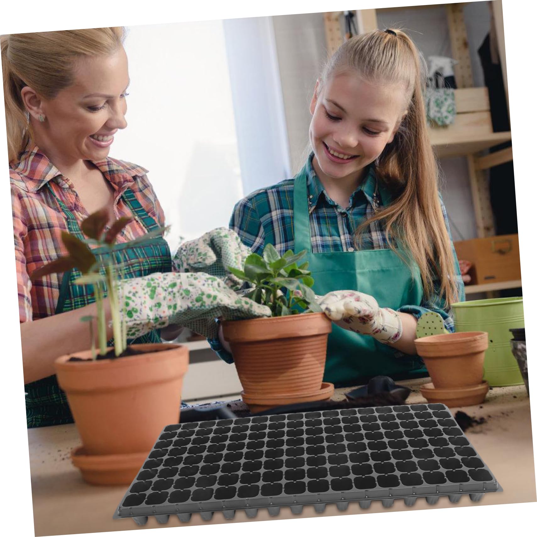 Gatuida Vassoio Germinazione PVC 128 Fori 10 Pezzi Nero Vacanze Estive | Pianta da Semina, Uso Professionale e Fai da Te Casa, 80g, Design a Celle per Radici Ordinate