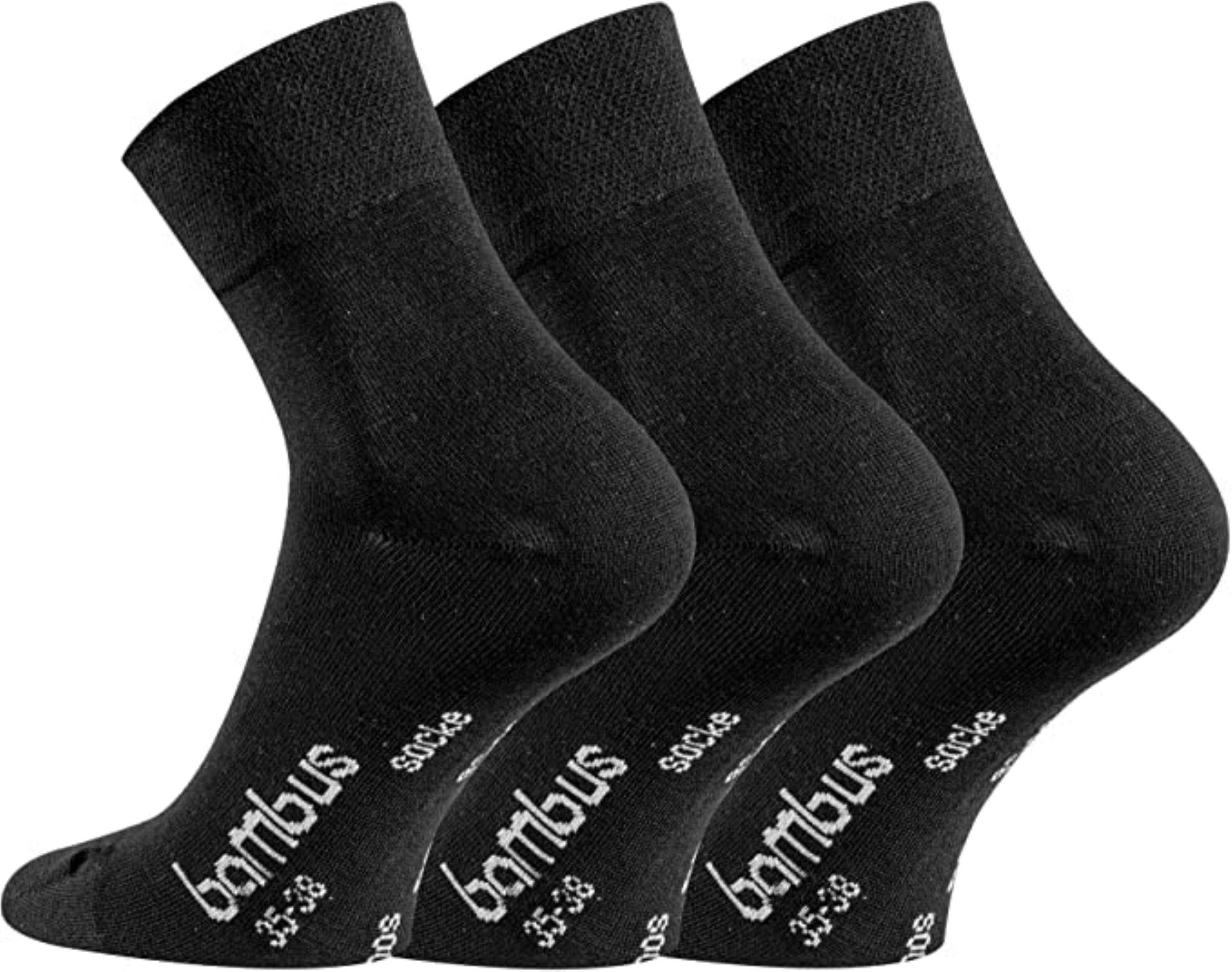 TippTexx 24 6 Paar seidige Bambus Socken, Geruchs-Killer mit Anti-Loch Garantie (as3, numeric, numeric_43, numeric_46, regular, regular, Kurzer Schaft Schwarz)