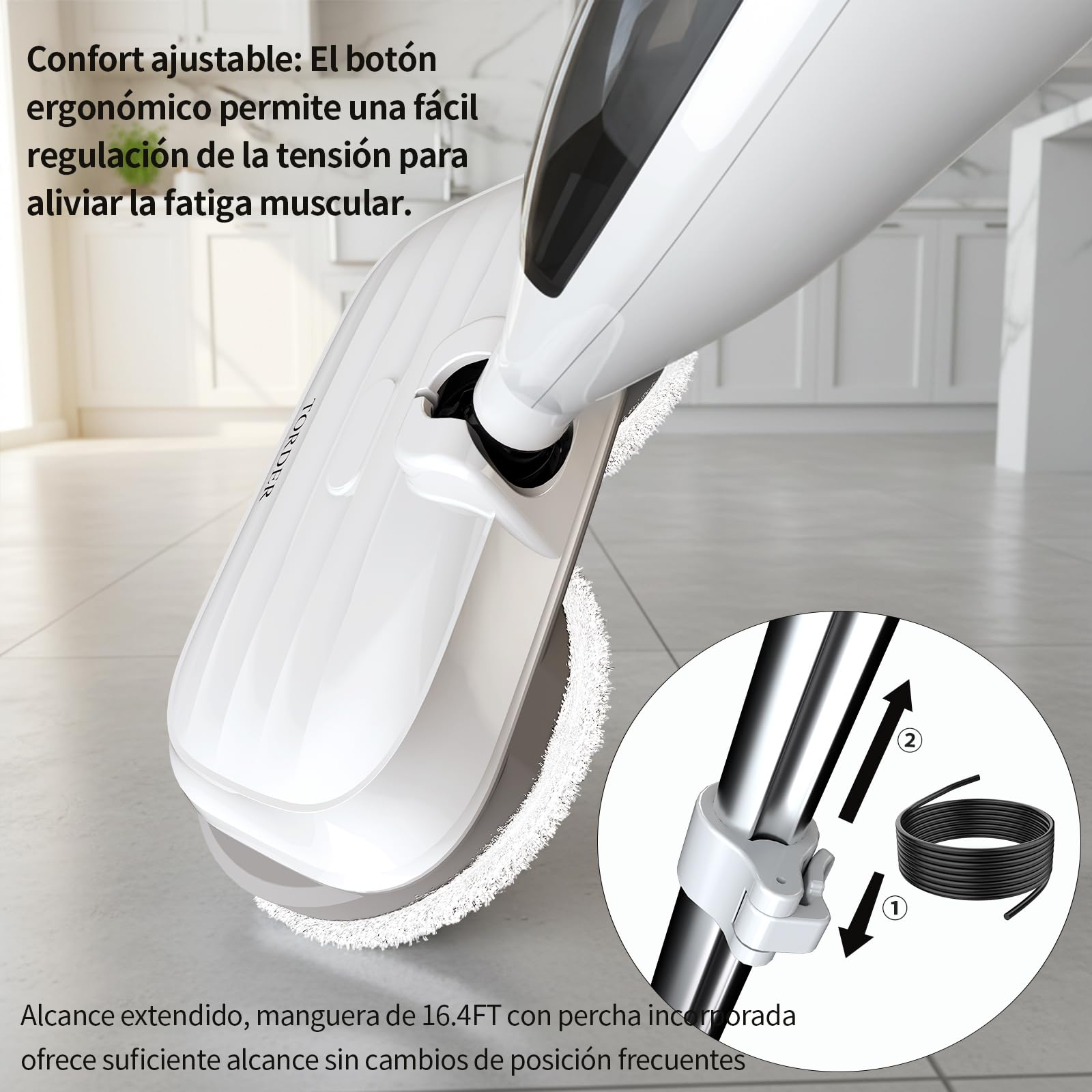 Escoba de Vapor,Escoba de Vapor para Suelos Duros, Limpieza Profunda, Limpiador de Vapor portátil multifunción, 13 Accesorios para Suelos de Madera, Laminado, Vinilo, baldosas