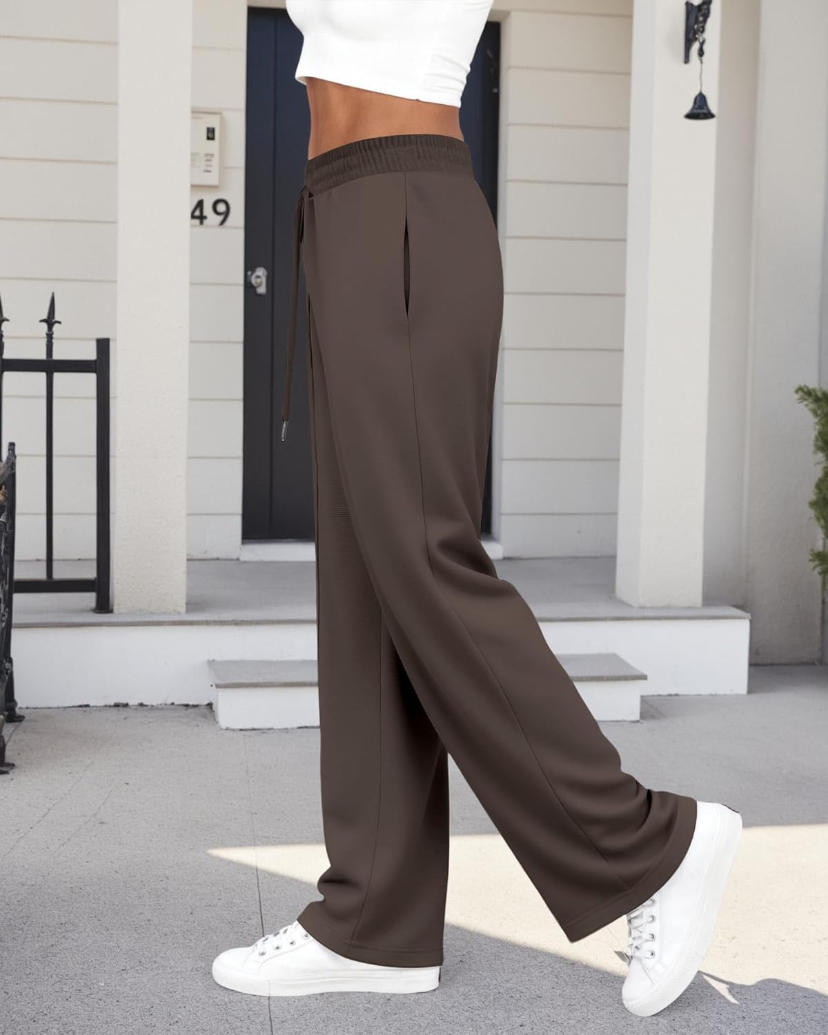 Womens Wide Leg Sweatpants High Waisted Drawstring Sweatpant Baggy Pants with Pockets Athletic Joggers - Image 6