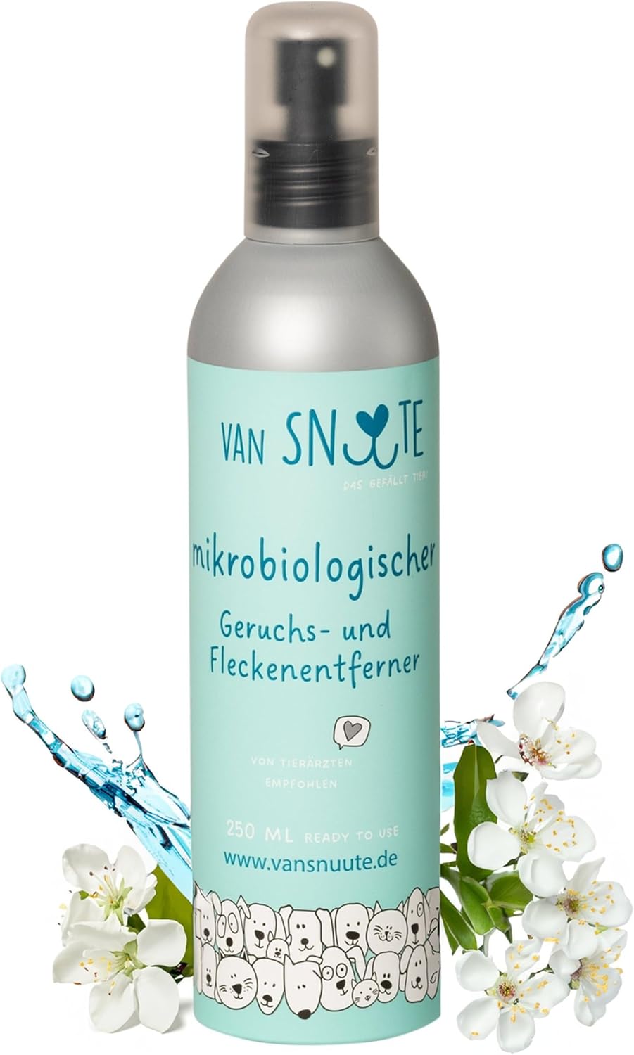 Geruchs- und Fleckenentferner, 250 ml, natürlicher mikrobiologischer Reiniger für Haustiere, dermatologisch getestet, nachhaltig und umweltfreundlich, hergestellt in Deutschland