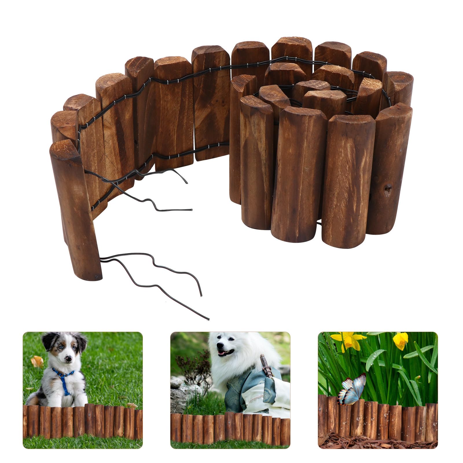 Pannello decorativo in legno per esterni, robusto legno carbonizzato per protezione del bordo del giardino, divisorio per giardino, giardino, giardino, abbellimento durevole