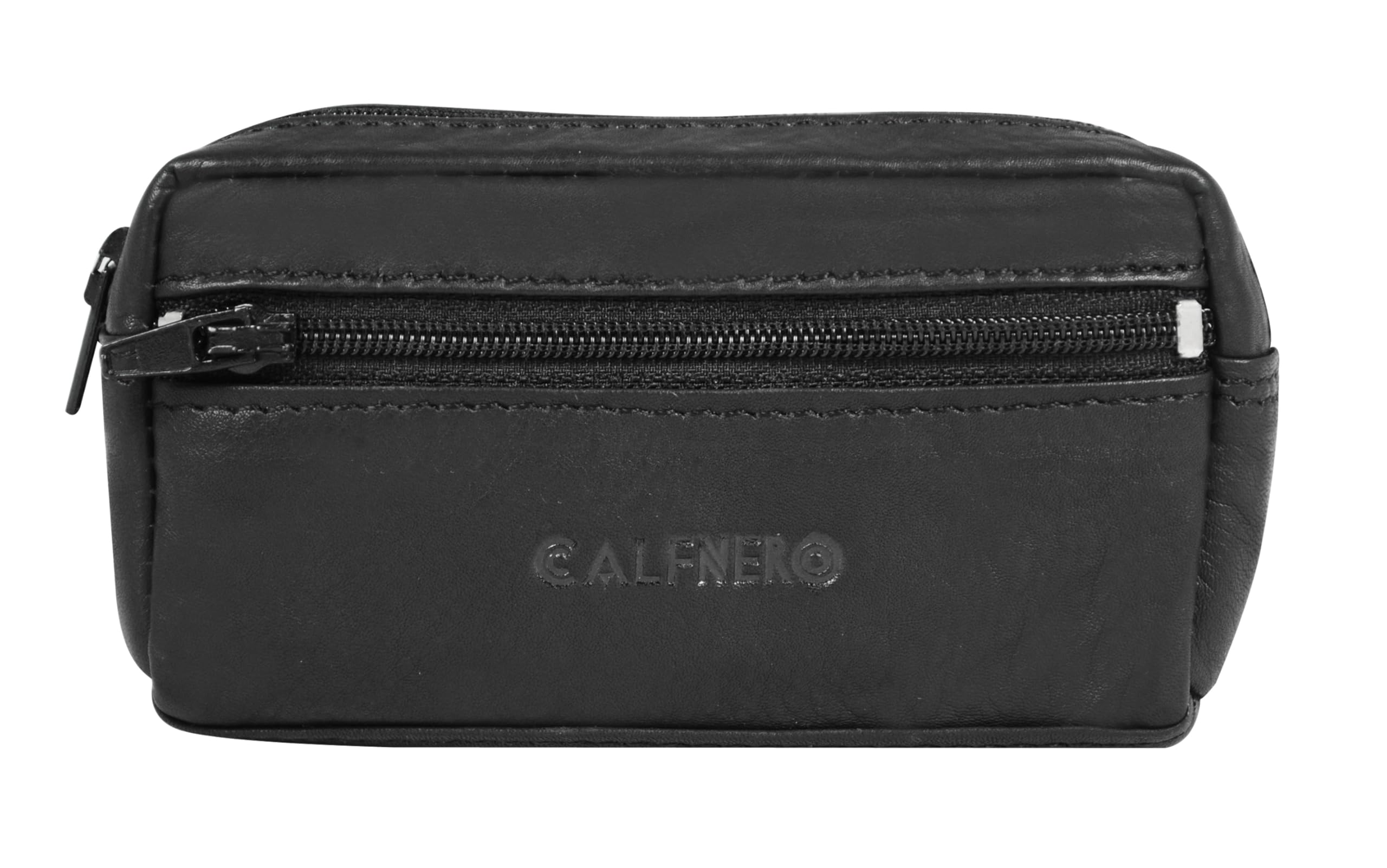 Calfnero Genuine Leather Key Case Multi use Key and Coin Wallet with Zip and Pocket-Leather Key Case (Black)-image-14