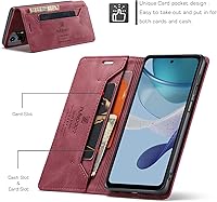 Vista 8 de Funda tipo cartera para Motorola G 5G 2023, protección magnética, de piel sintética, con tarjetero, ranura para efectivo, bloqueo RFID, función