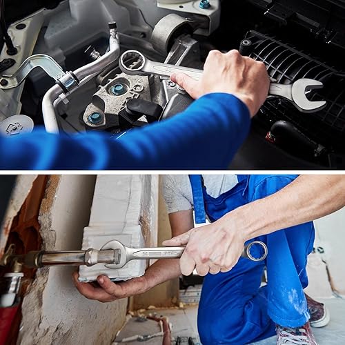 Miniatura 7 de Jetech Llave combinada de 1.142in, llaves de grado industrial con diseño de 12 puntos, desplazamiento de 15 grados, fabricada con acero cromado